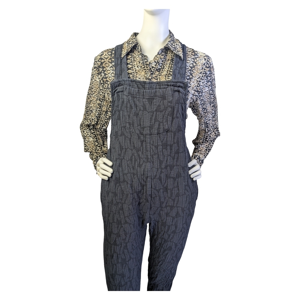 Smash + Tess x Hilary Duff Overalls Textured Black Cotton Linen  | S&T | Size XS - Picture 3 of 14